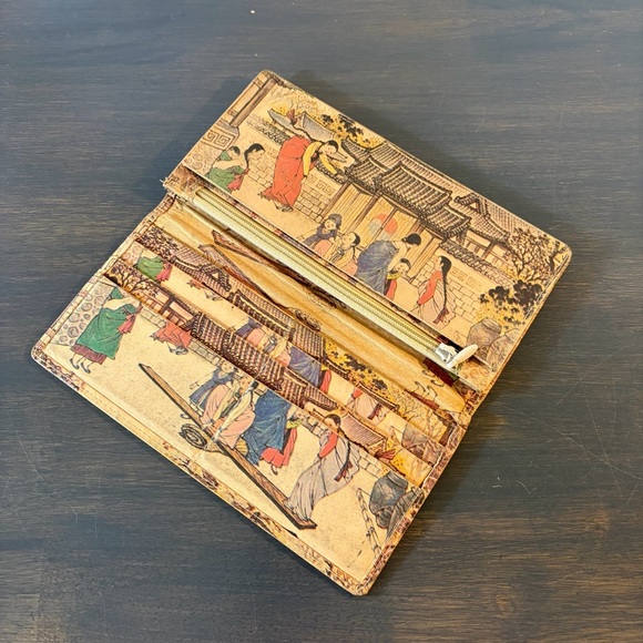 Vintage Korean Folk Art Wallet – Hanbok Print – 1980s/90s - Picture 2 of 5